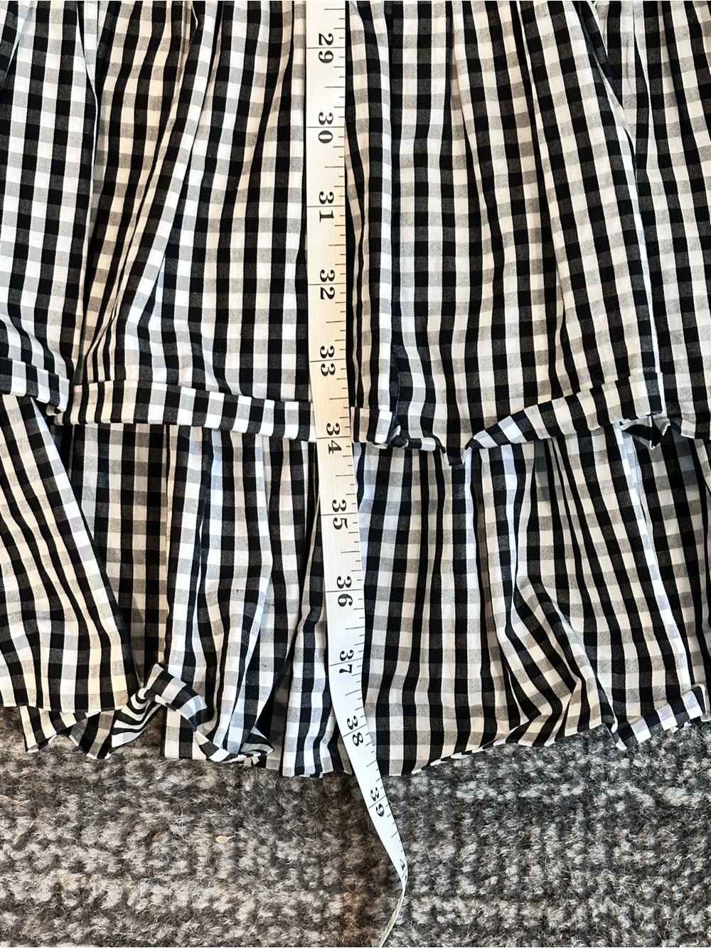 Wyatt Wylde Gingham Ida Dress Large Black White High-Low Ruffle Hem Sleeveless - Picture 13 of 14